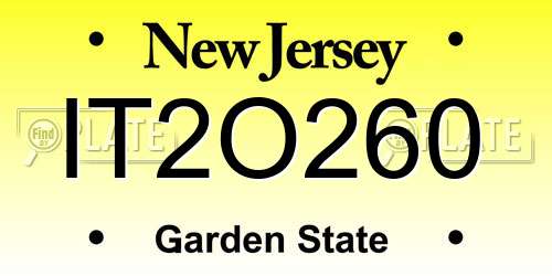 IT2O260 New Jersey License Plate