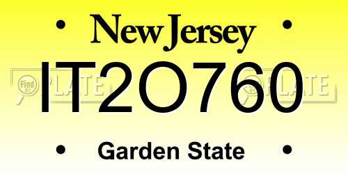 IT2O760 New Jersey License Plate