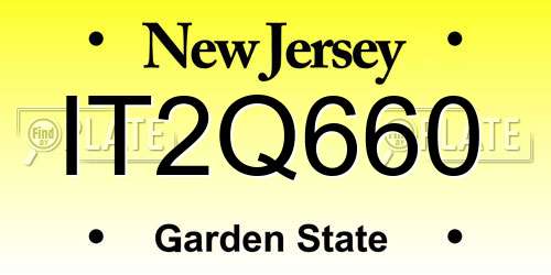 IT2Q660 New Jersey License Plate