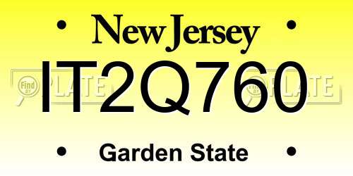 IT2Q760 New Jersey License Plate