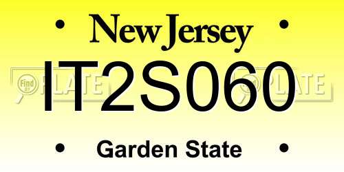 IT2S060 New Jersey License Plate