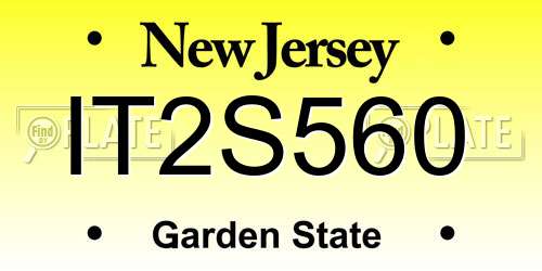 IT2S560 New Jersey License Plate