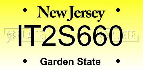 IT2S660 New Jersey License Plate