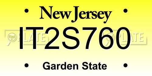 IT2S760 New Jersey License Plate