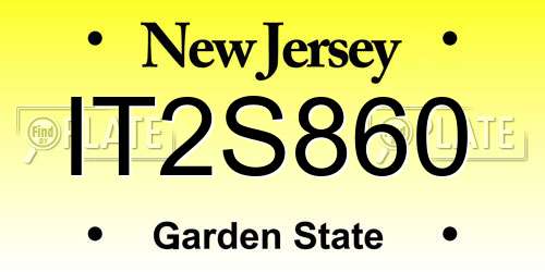 IT2S860 New Jersey License Plate
