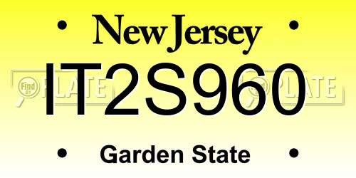 IT2S960 New Jersey License Plate