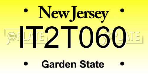 IT2T060 New Jersey License Plate