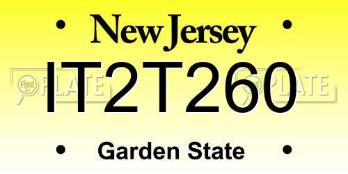 IT2T260 New Jersey License Plate