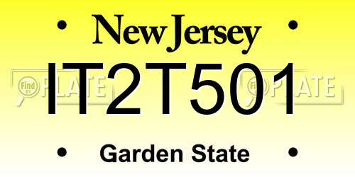 IT2T501 New Jersey License Plate