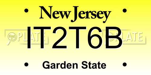 IT2T6B New Jersey License Plate