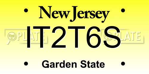 IT2T6S New Jersey License Plate
