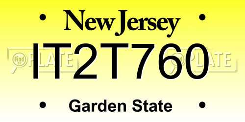IT2T760 New Jersey License Plate