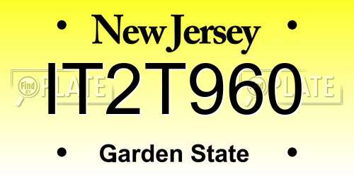 IT2T960 New Jersey License Plate