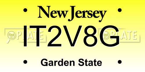 IT2V8G New Jersey License Plate