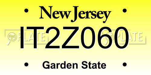 IT2Z060 New Jersey License Plate
