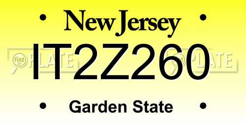 IT2Z260 New Jersey License Plate