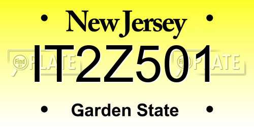 IT2Z501 New Jersey License Plate