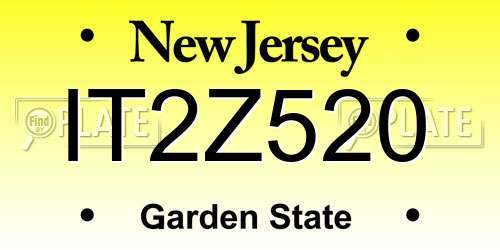 IT2Z520 New Jersey License Plate