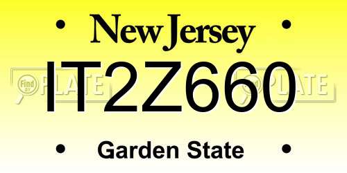 IT2Z660 New Jersey License Plate