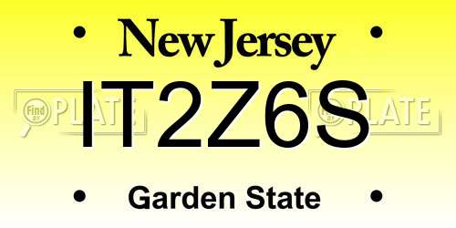IT2Z6S New Jersey License Plate