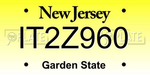 IT2Z960 New Jersey License Plate