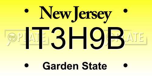 IT3H9B New Jersey License Plate