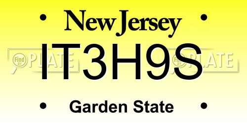 IT3H9S New Jersey License Plate