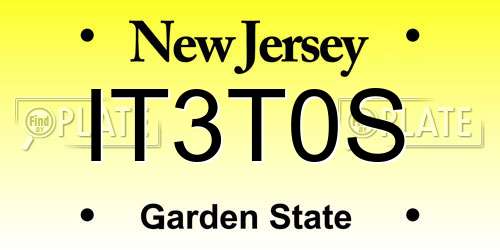IT3T0S New Jersey License Plate
