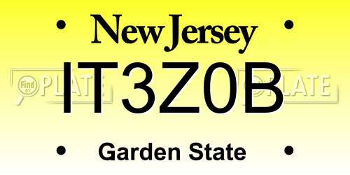 IT3Z0B New Jersey License Plate