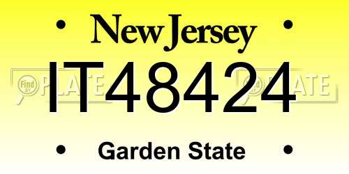 IT48424 New Jersey License Plate