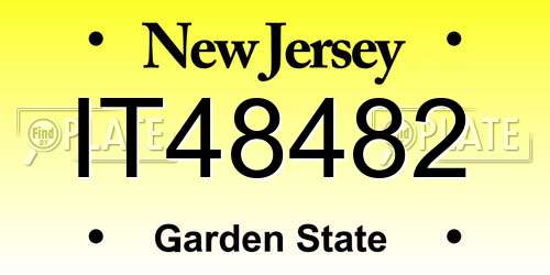 IT48482 New Jersey License Plate