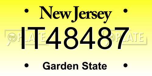 IT48487 New Jersey License Plate