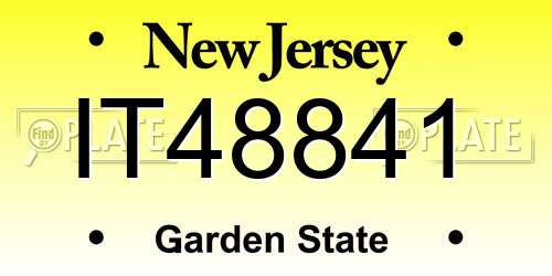 IT48841 New Jersey License Plate