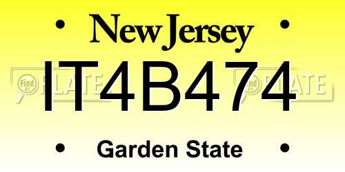 IT4B474 New Jersey License Plate