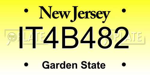IT4B482 New Jersey License Plate