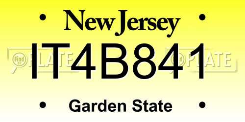 IT4B841 New Jersey License Plate