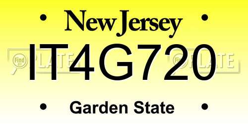 IT4G720 New Jersey License Plate