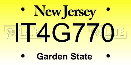 IT4G770 New Jersey License Plate