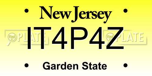 IT4P4Z New Jersey License Plate