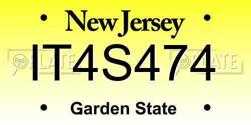 IT4S474 New Jersey License Plate