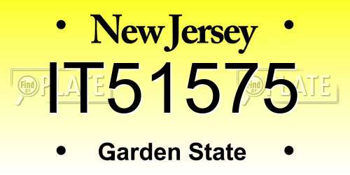 IT51575 New Jersey License Plate