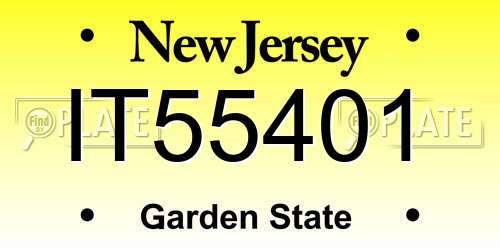 IT55401 New Jersey License Plate