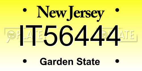 IT56444 New Jersey License Plate