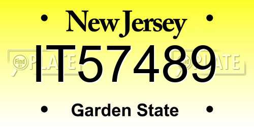 IT57489 New Jersey License Plate