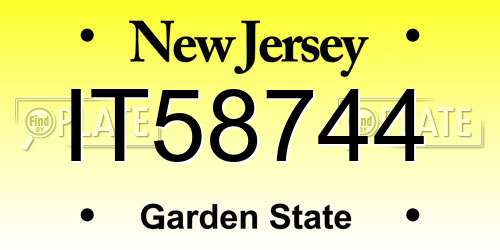 IT58744 New Jersey License Plate