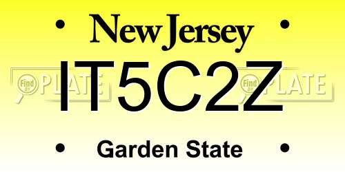IT5C2Z New Jersey License Plate