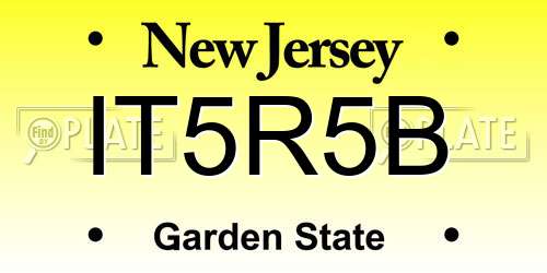 IT5R5B New Jersey License Plate