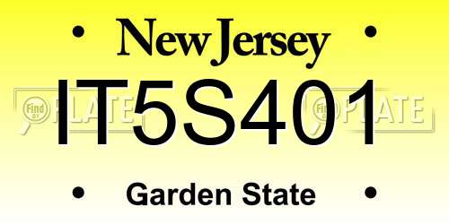 IT5S401 New Jersey License Plate