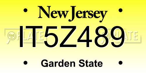 IT5Z489 New Jersey License Plate
