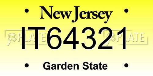 IT64321 New Jersey License Plate